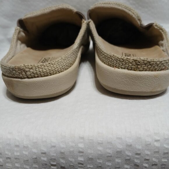 WOMENS WALK HERO BEIGE CANVAS ARCH SUPPORT SPORTY SHOE MULES SIZE 6 - Picture 3 of 10